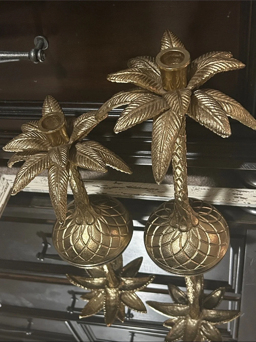 Kirkland Signature Gold Palm Tree Candle Holders - Pair